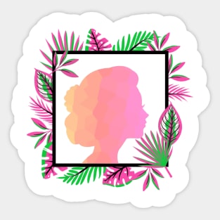 PRETTY Woman Pink Beauty Portrait Sticker